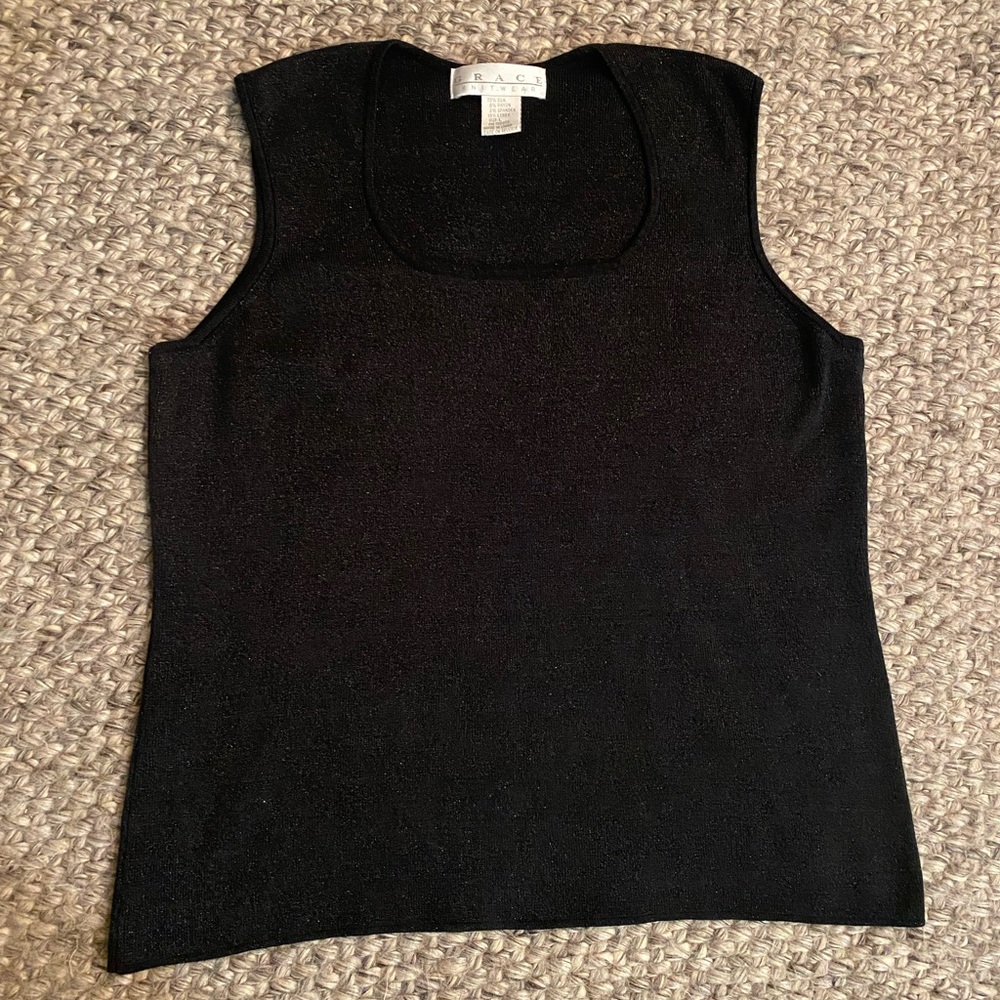 Grace Knit Silk shimmer/sparkle sweater tank top